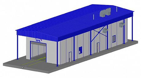 Окрасочно-сушильная камера проходного типа уличного исполнения SPK-12.6.5